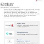 Die Freie und Hansestadt Hamburg stellt haushaltsrelevante Daten auf einer interaktiven Website zur Verfügung.