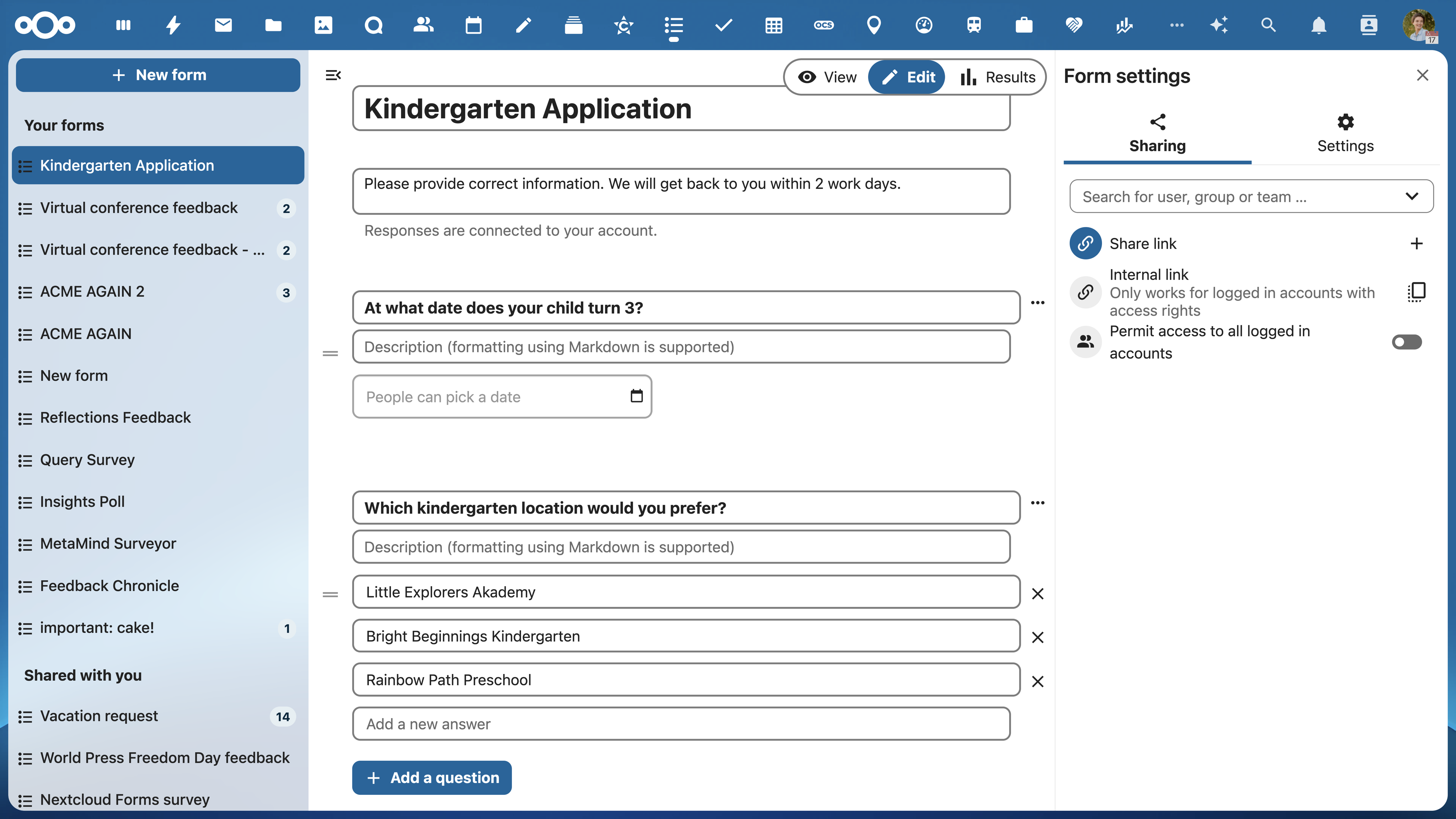 Screenshot einer Low-Code-Plattform