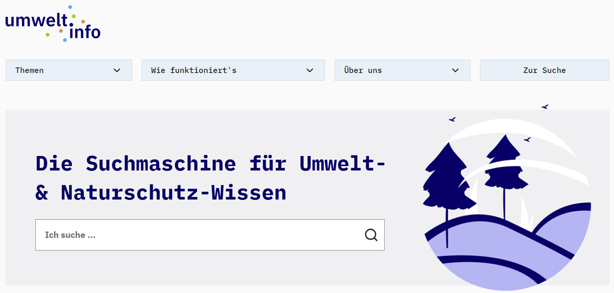 Screenshot der Seite Umwelt.info